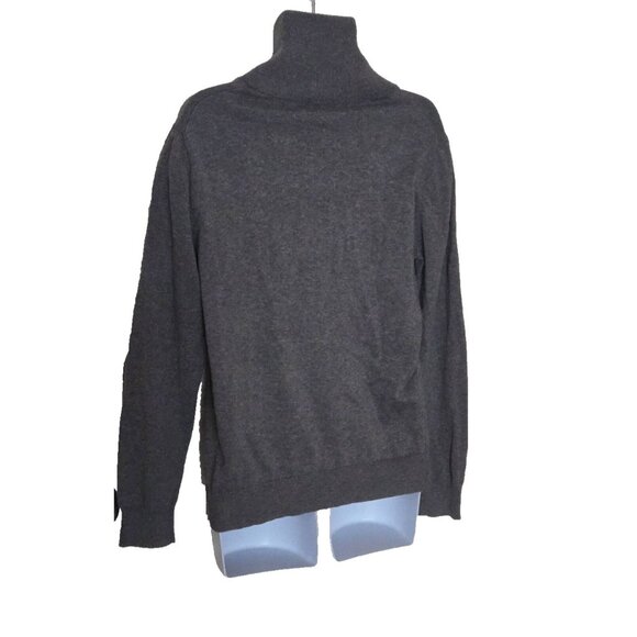 Banana Republic Men Sweater Gray Cotton Long Sleeve Shawl Neck Pullover Size M - Picture 3 of 7